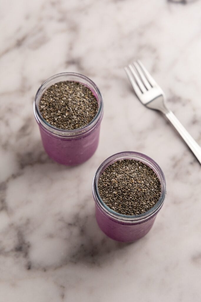 Adding the chia seeds