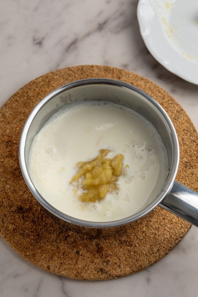 Adding the mashed banana