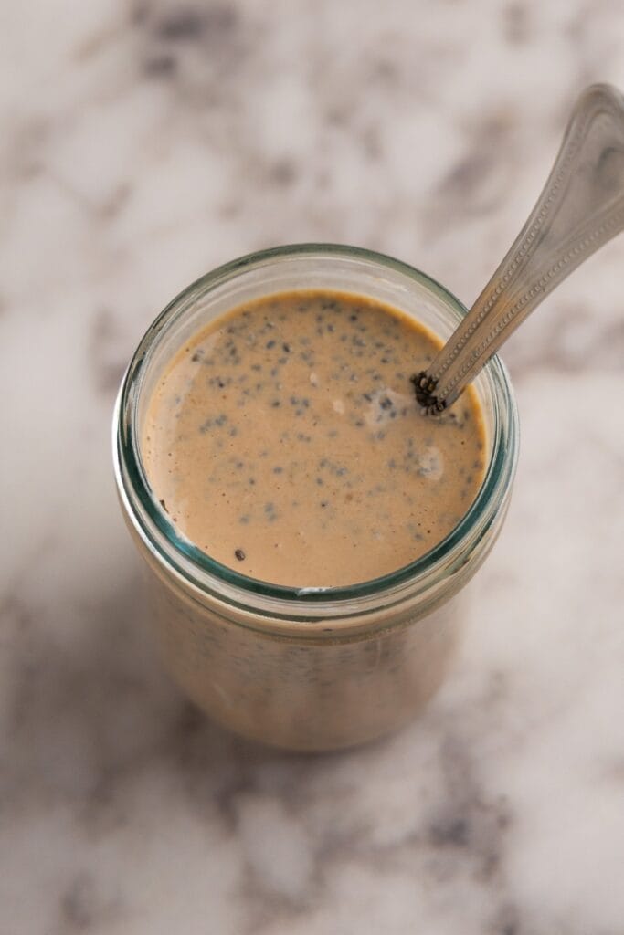 Mixing in the chia seeds