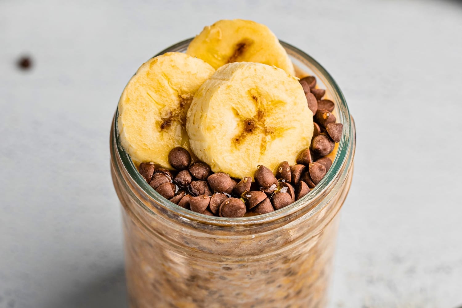 Wholesome chocolate banana overnight oats