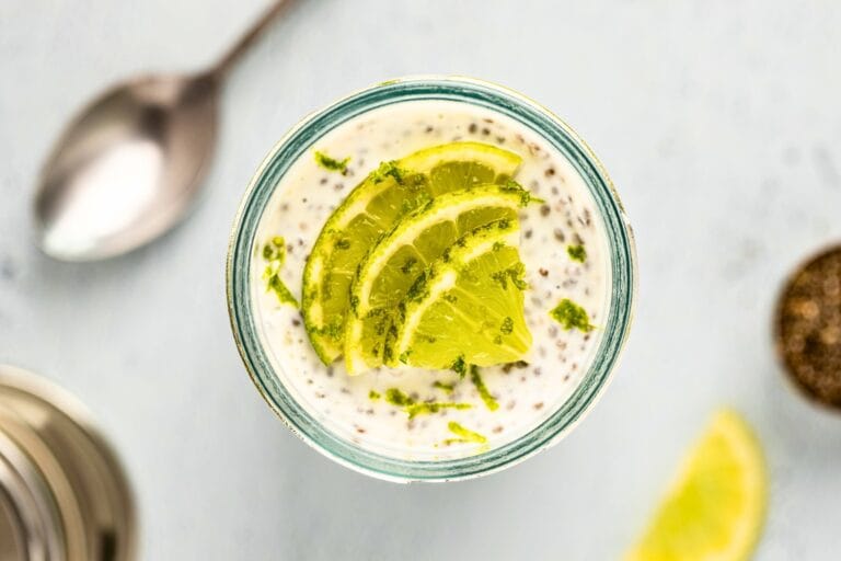 A zesty and creamy lime chia pudding