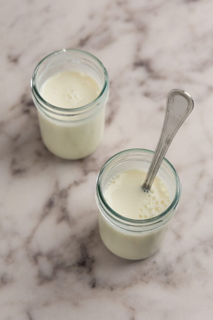 Adding the milk mixture