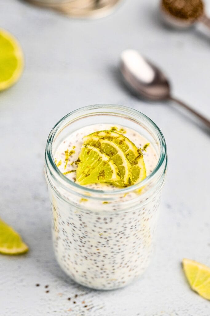 Chia pudding delicately infused with fresh lime juice and zest