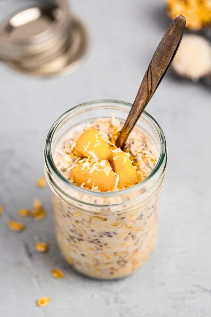 High protein coconut overnight oats