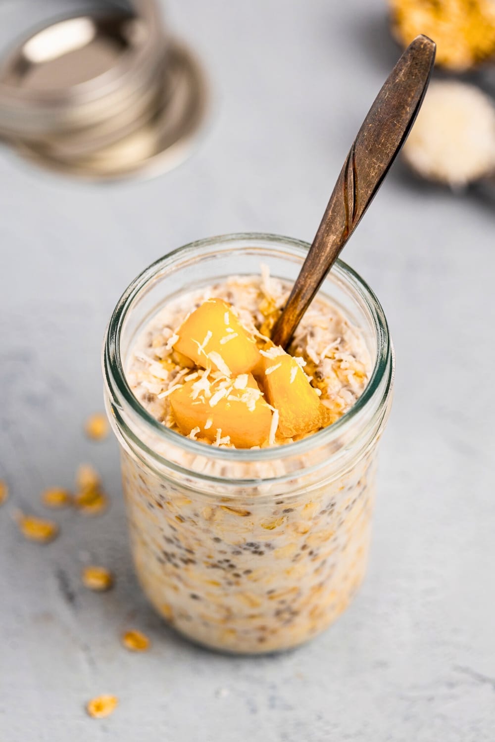 High protein coconut overnight oats