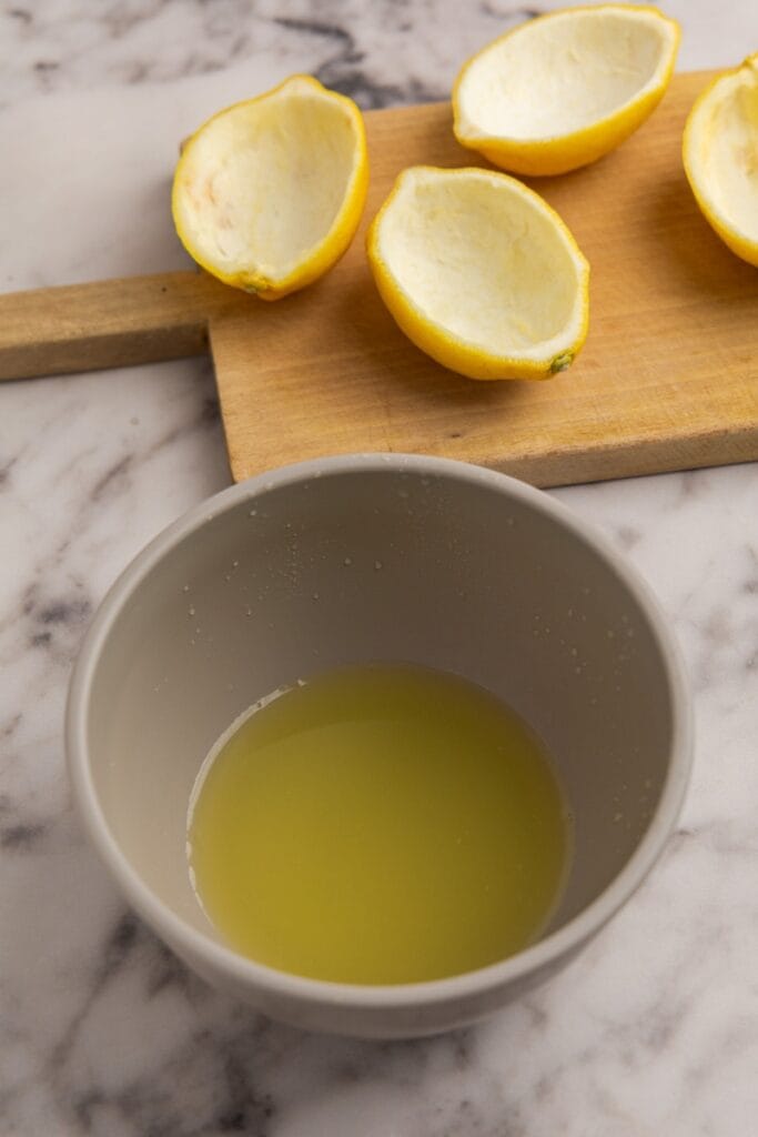 Lemon juice in a bowl