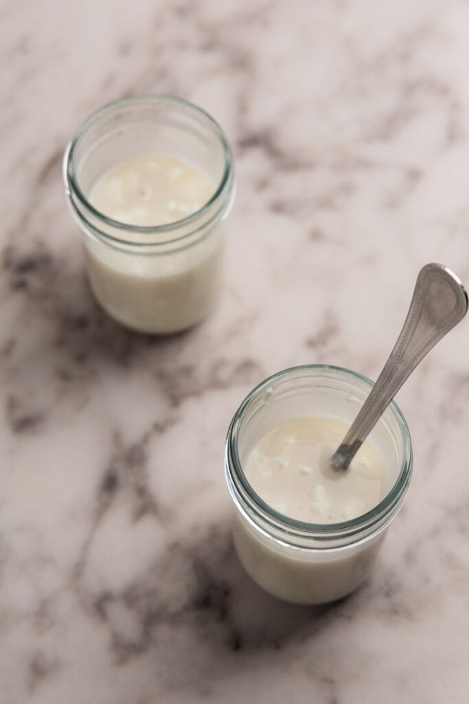 Mixing in the yogurt