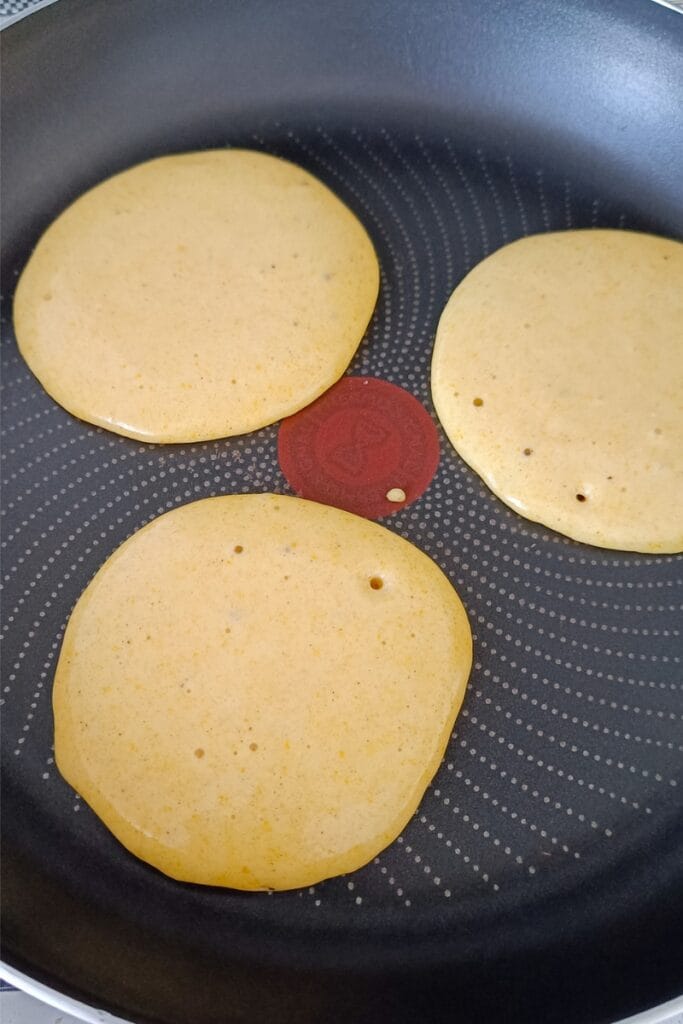 Pouring the batter