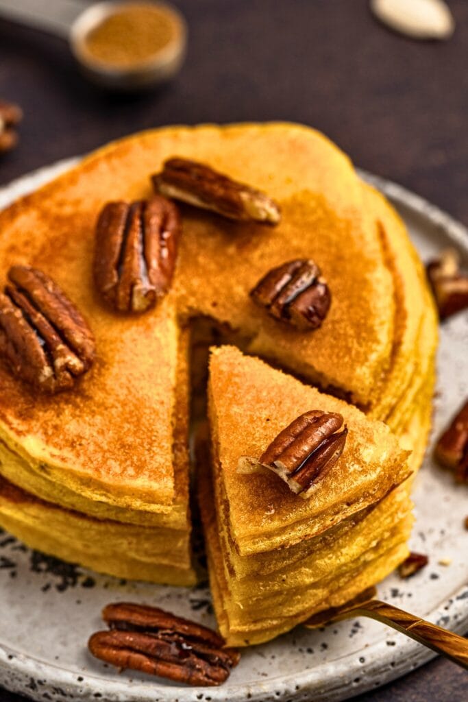 Wholesome pumpkin cottage cheese pancakes