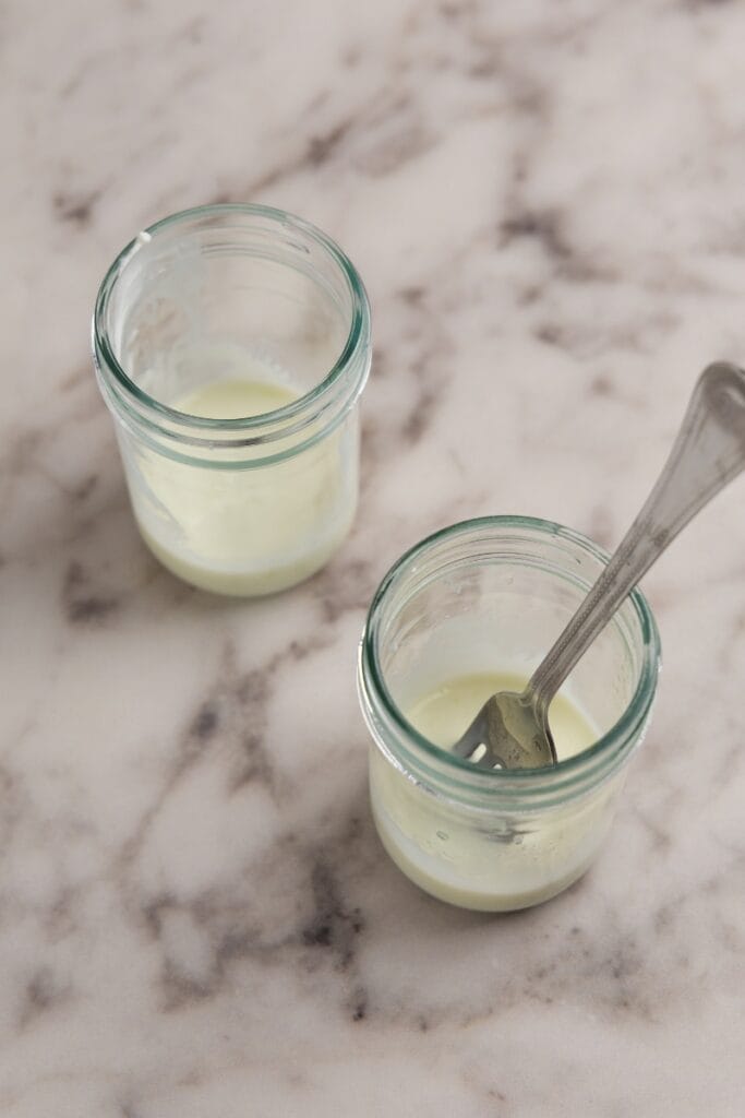 Yogurt and lime juice mixture