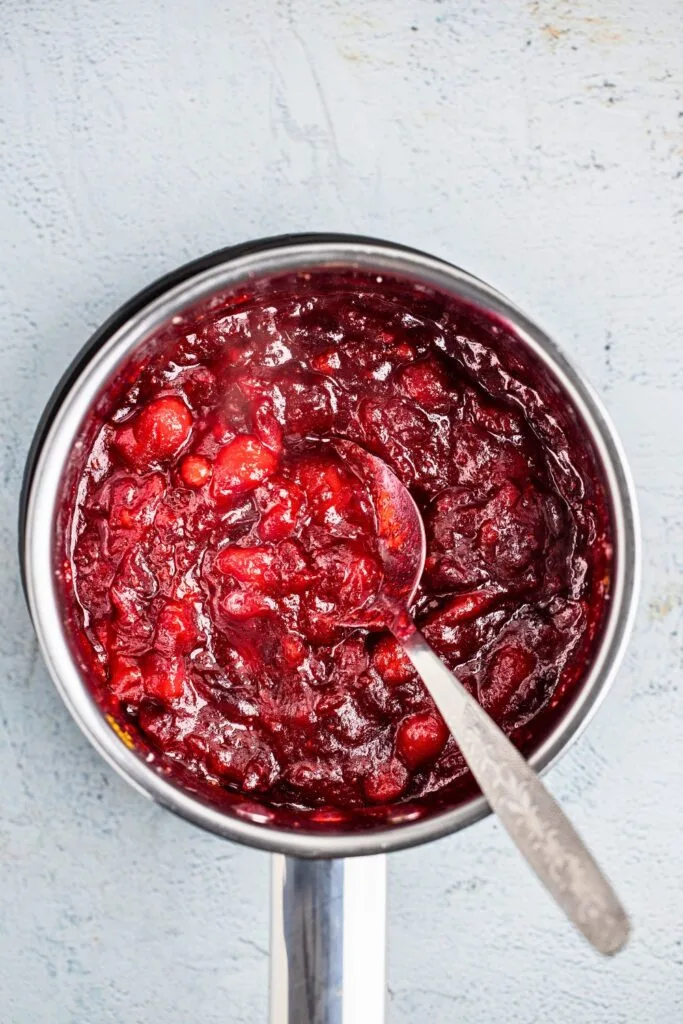 Just cooked cranberry compote