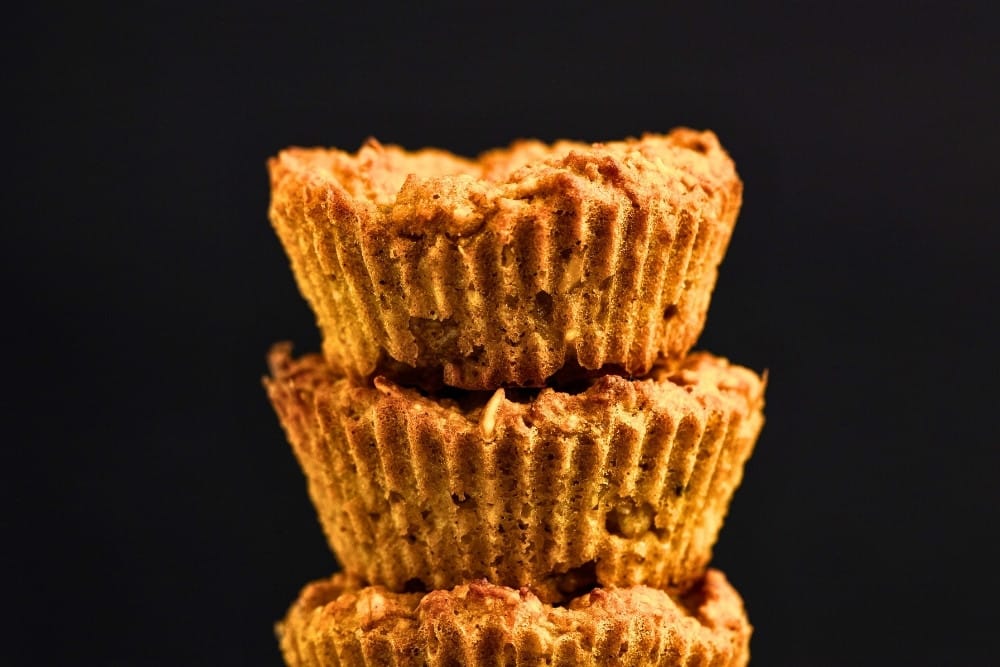 Pumpkin baked oatmeal cups: stacked
