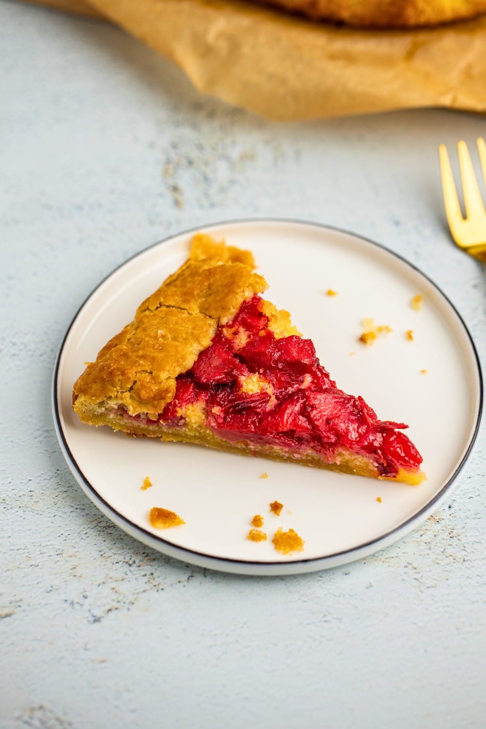 Apple cranberry frangipane galette: hero slice