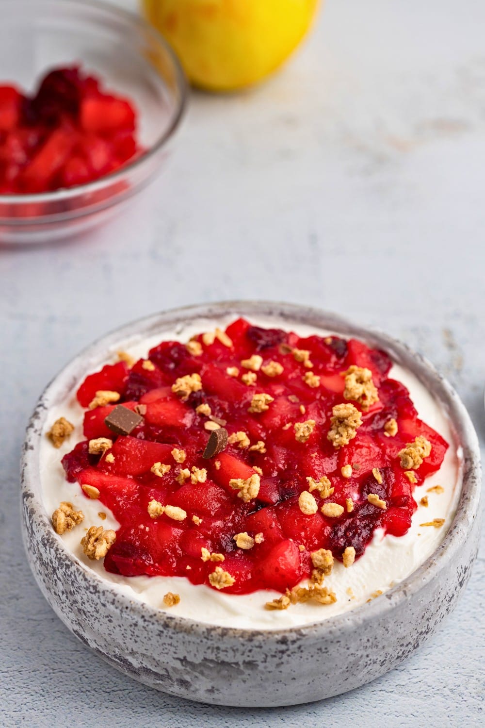 Apple cranberry yogurt bowl hero shot