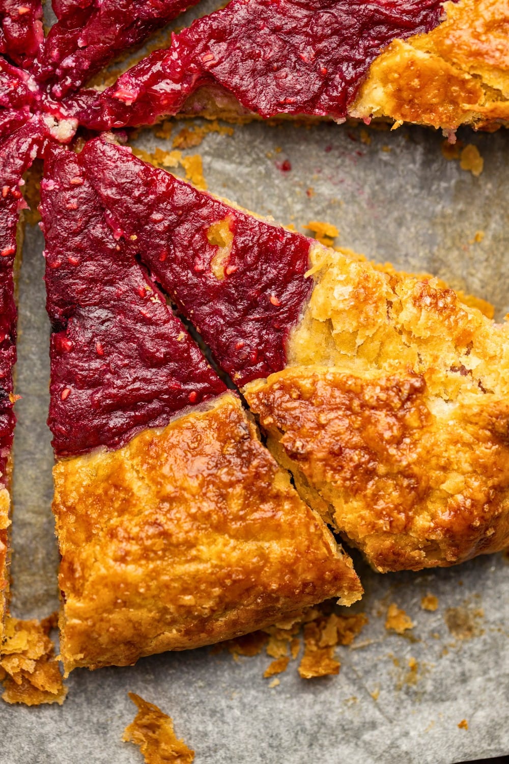 Apple mixed berries frangipane galette slices