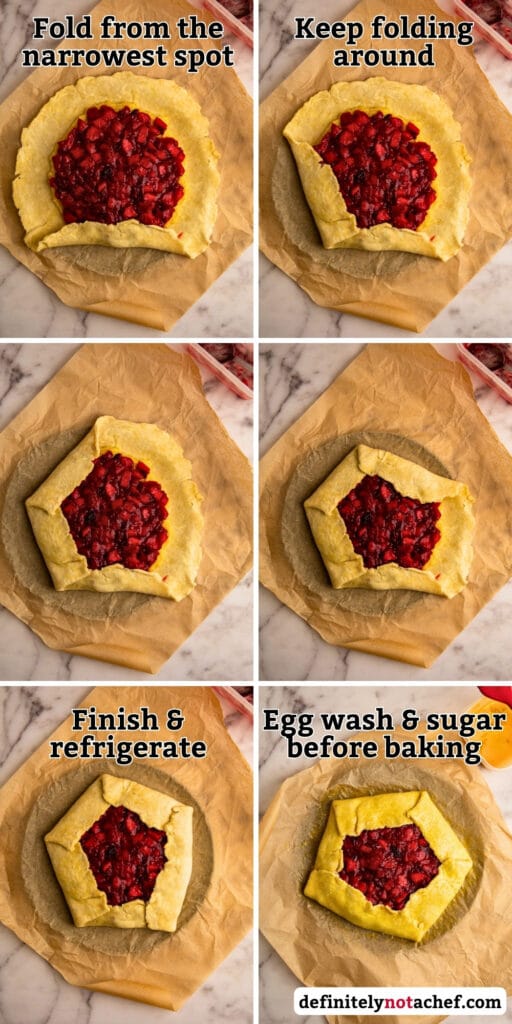 Galette assembly: folding dough instruction image