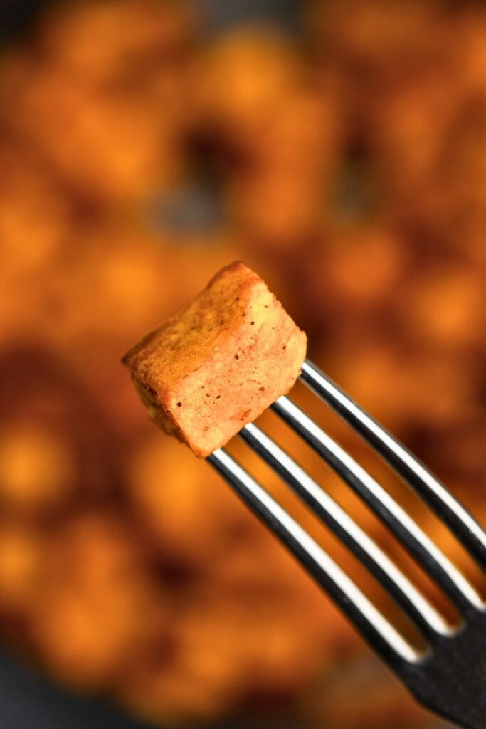 Air fryer sweet potato closeup shot