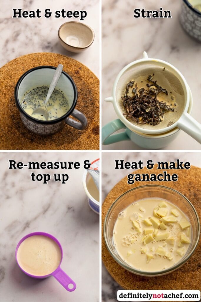 Ganache infusion steps photos