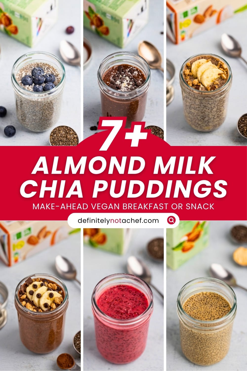 Easy Almond Milk Chia Pudding Recipes pin image