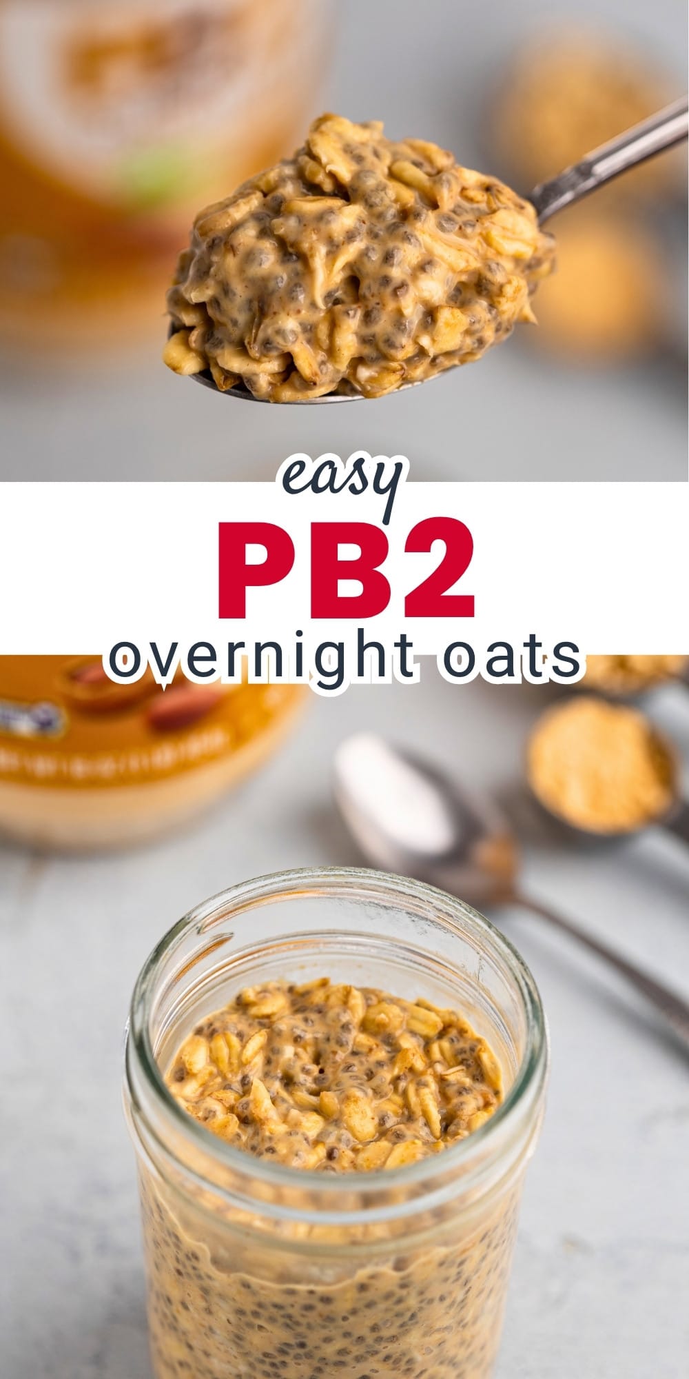 Easy PB2 Overnight Oats Recipe Pin