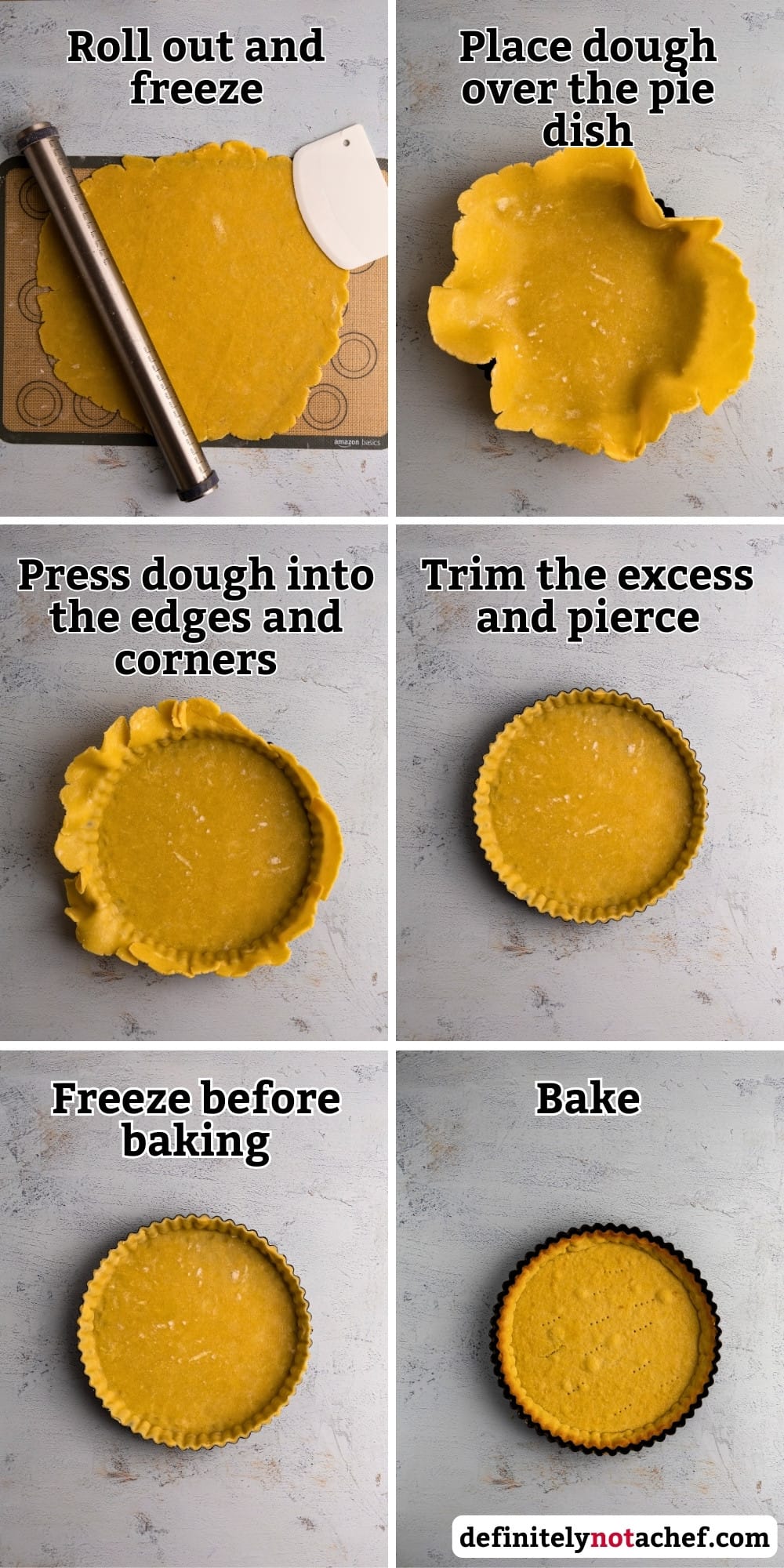 Tart shell rollout and bake steps