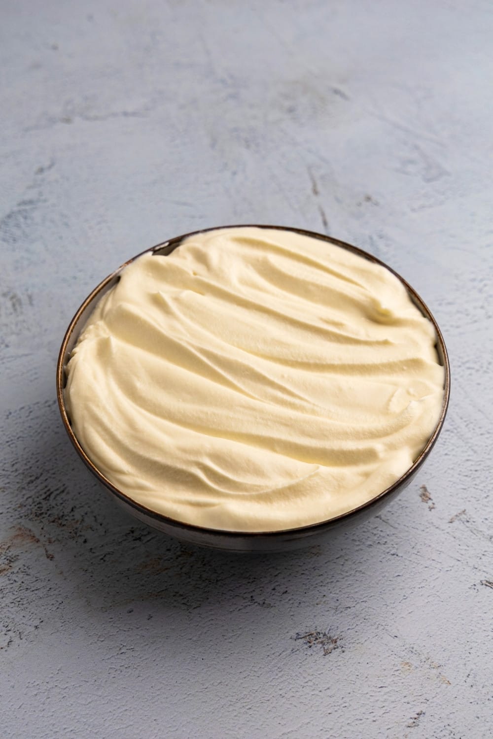 White chocolate mascarpone bowl angle