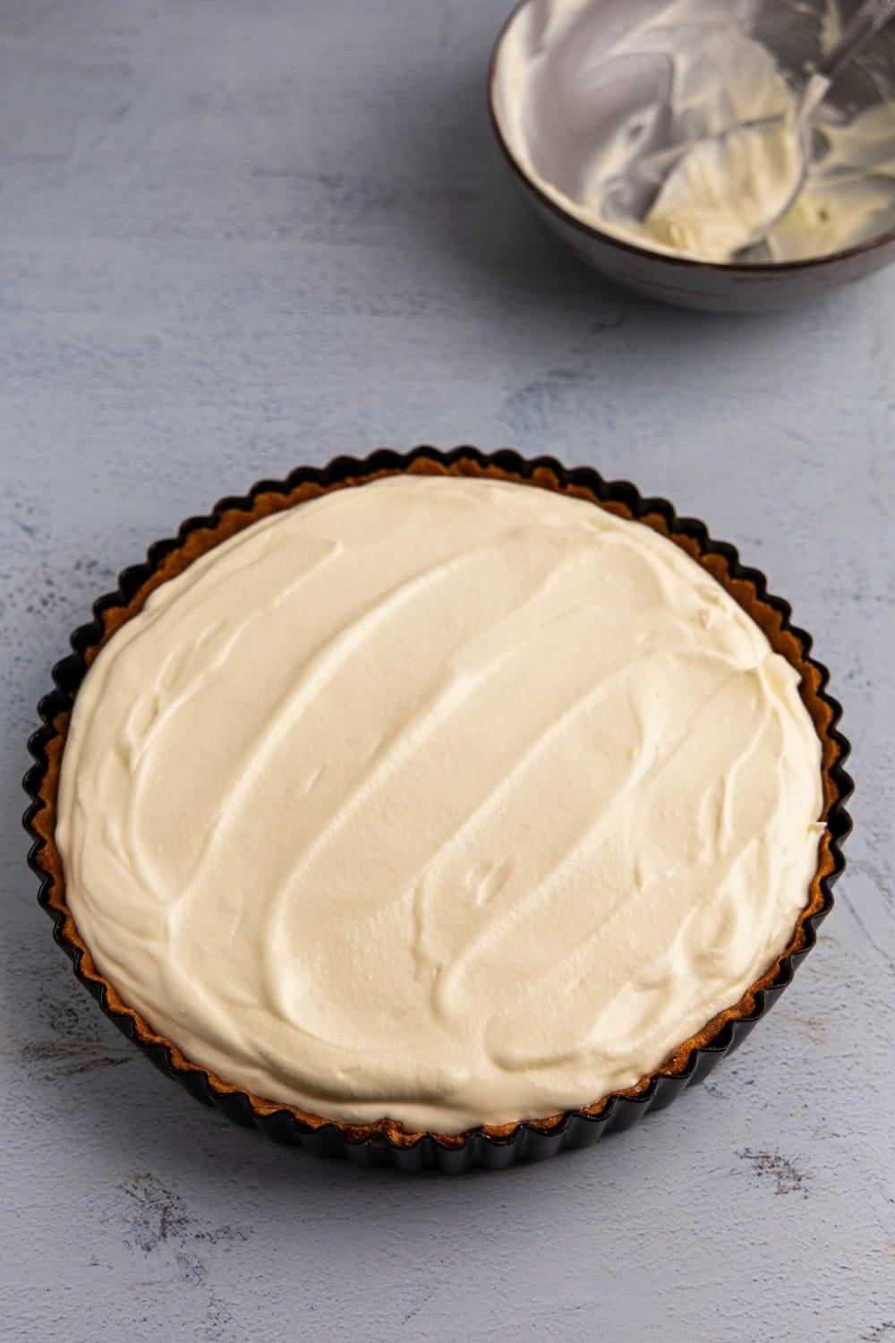 White chocolate mascarpone in tart shell