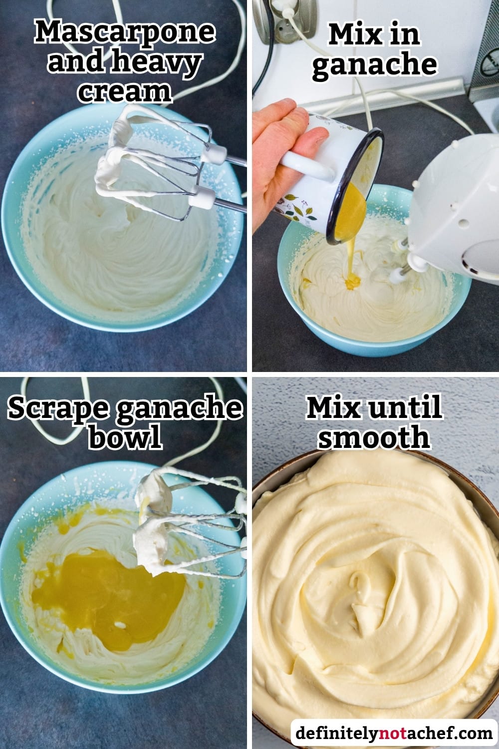 White chocolate mascarpone steps