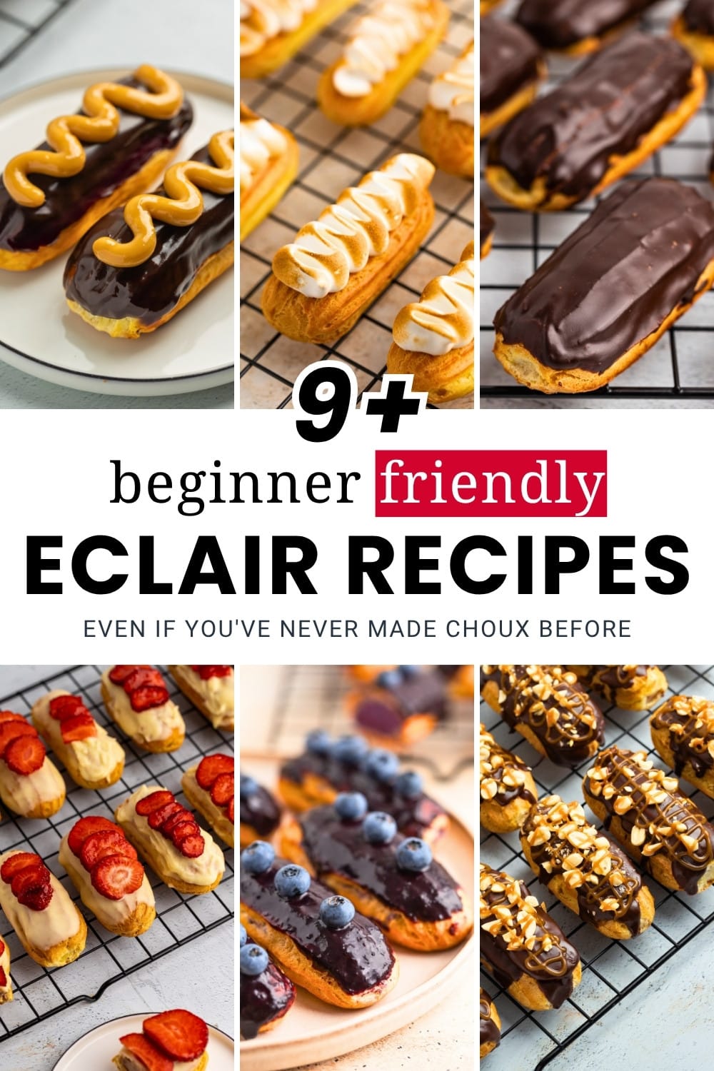 Eclair recipes roundup pin image
