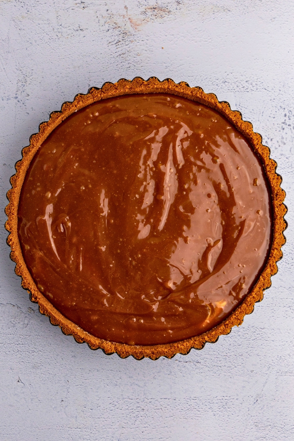 Biscoff glaze as tart topping