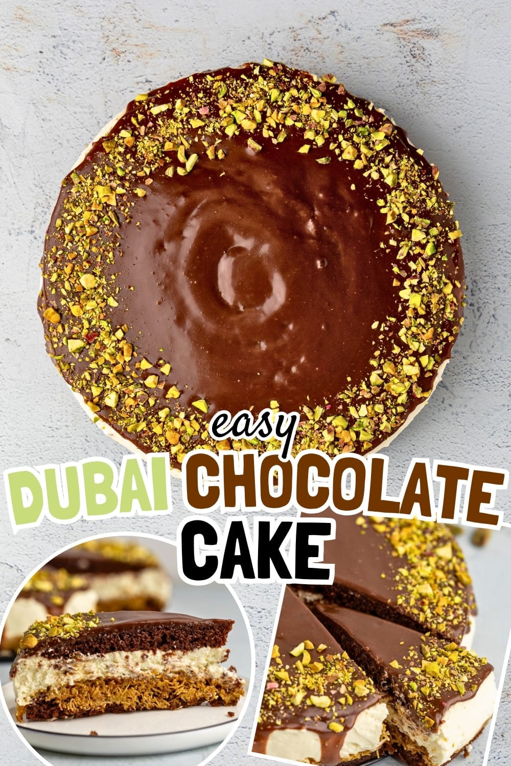Dubai chocolate financier cake pin image