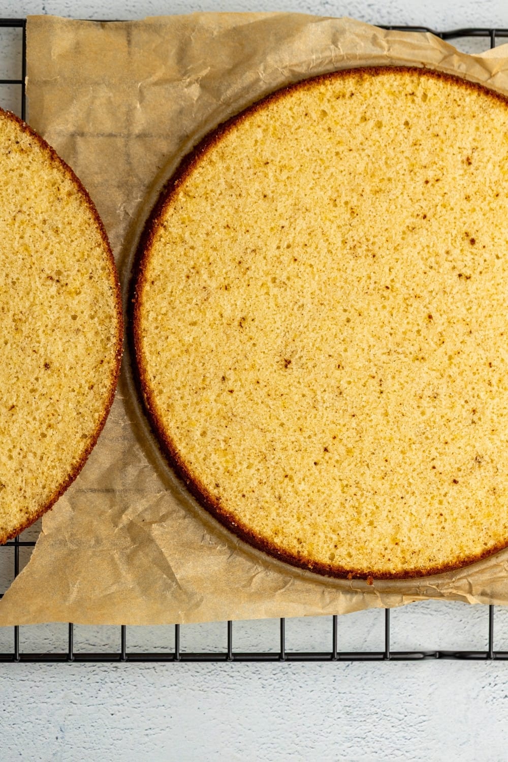 Financier cake base parchment
