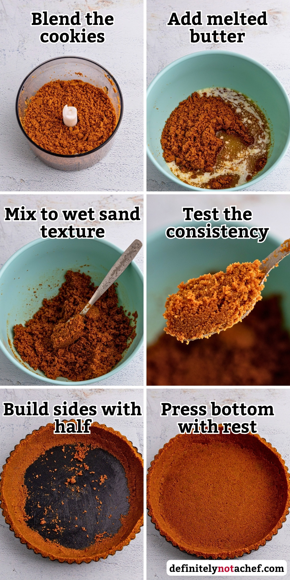 No bake biscoff tart crust steps
