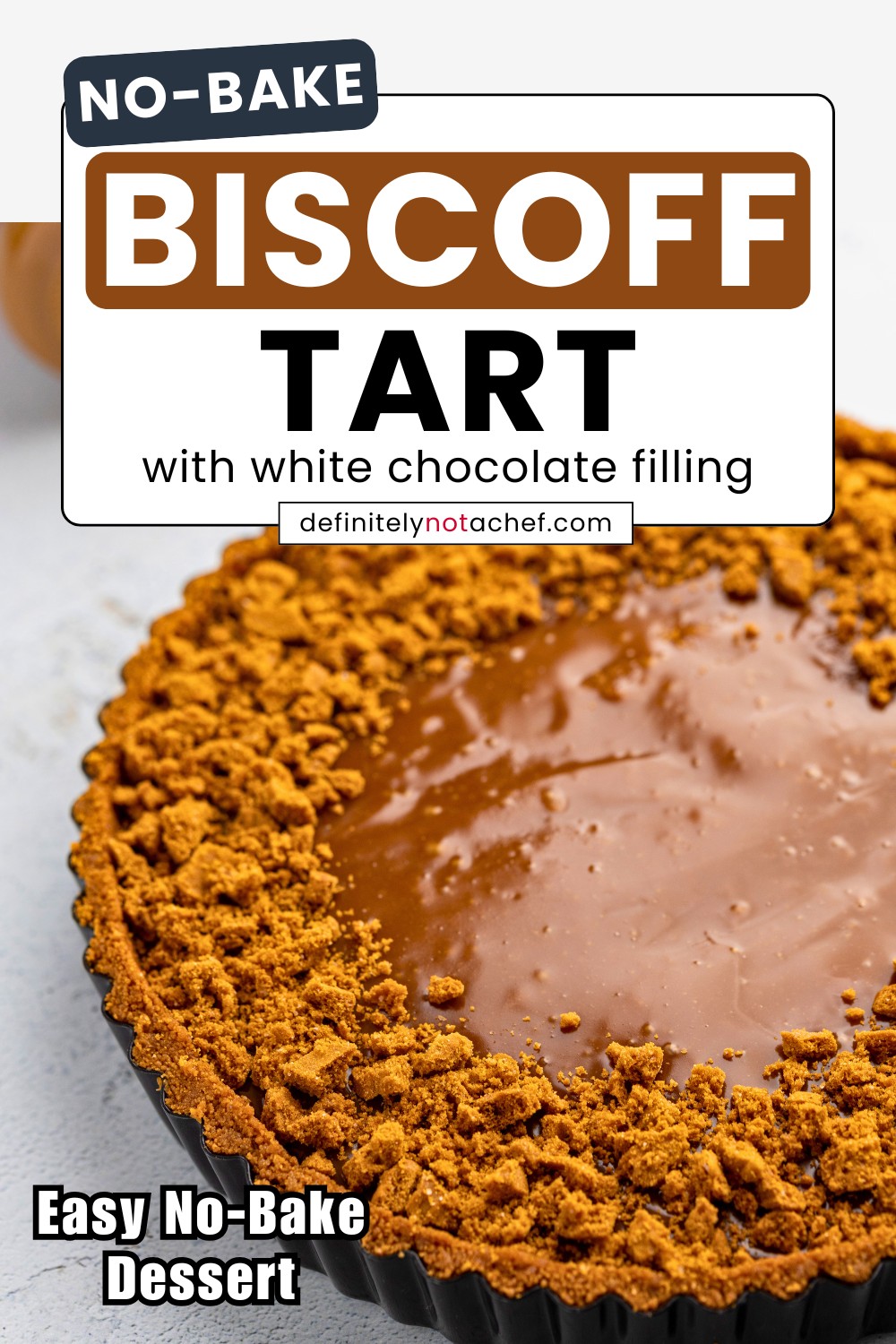 No bake biscoff tart pin image