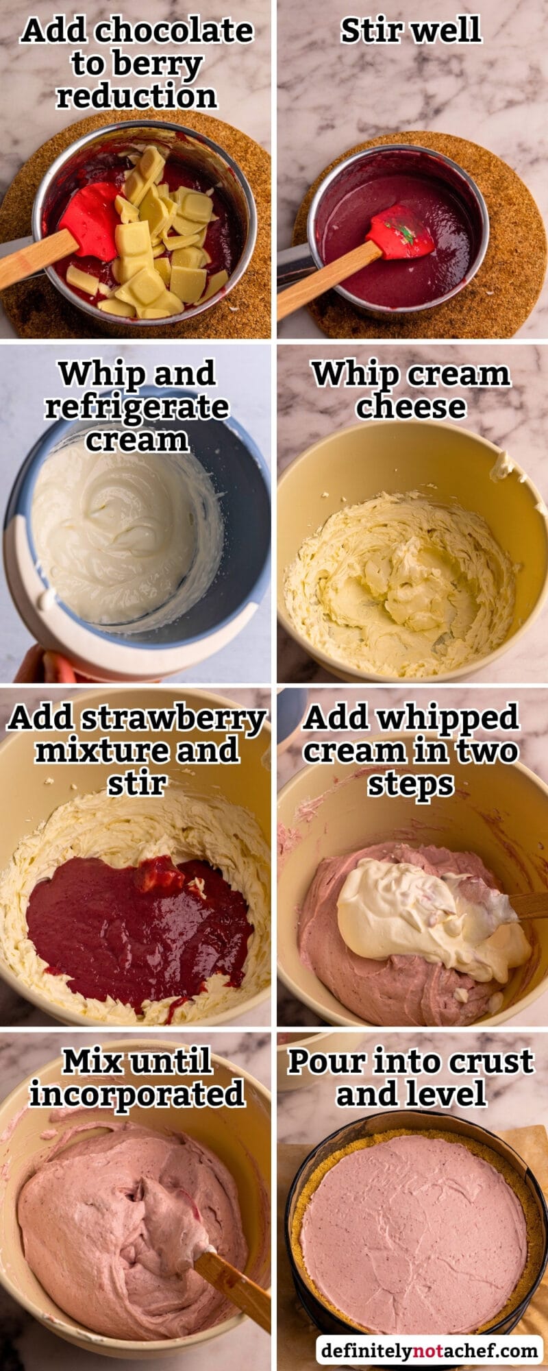 No bake strawberry cheesecake filling steps