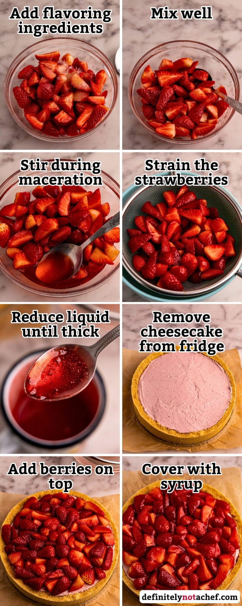 No bake strawberry cheesecake topping steps