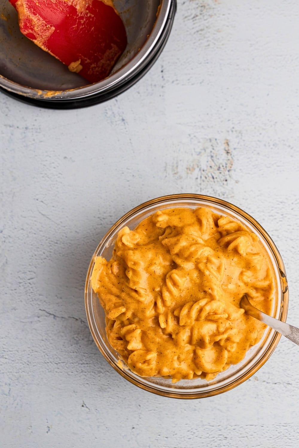 Tomato cottage cheese pasta sauce plated