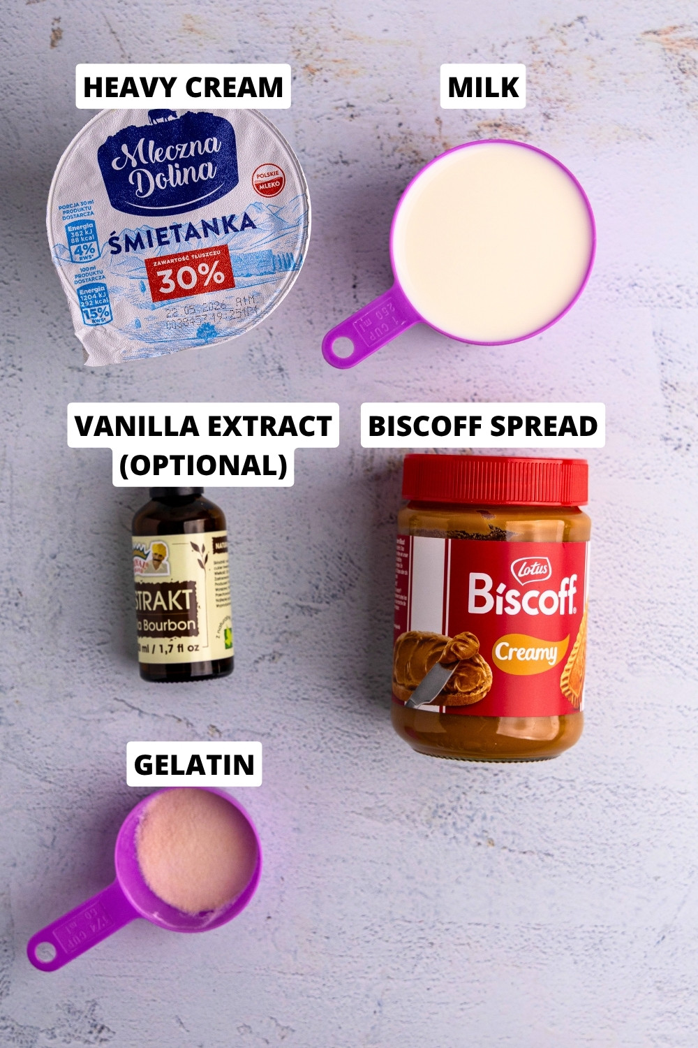 Biscoff panna cotta ingredients