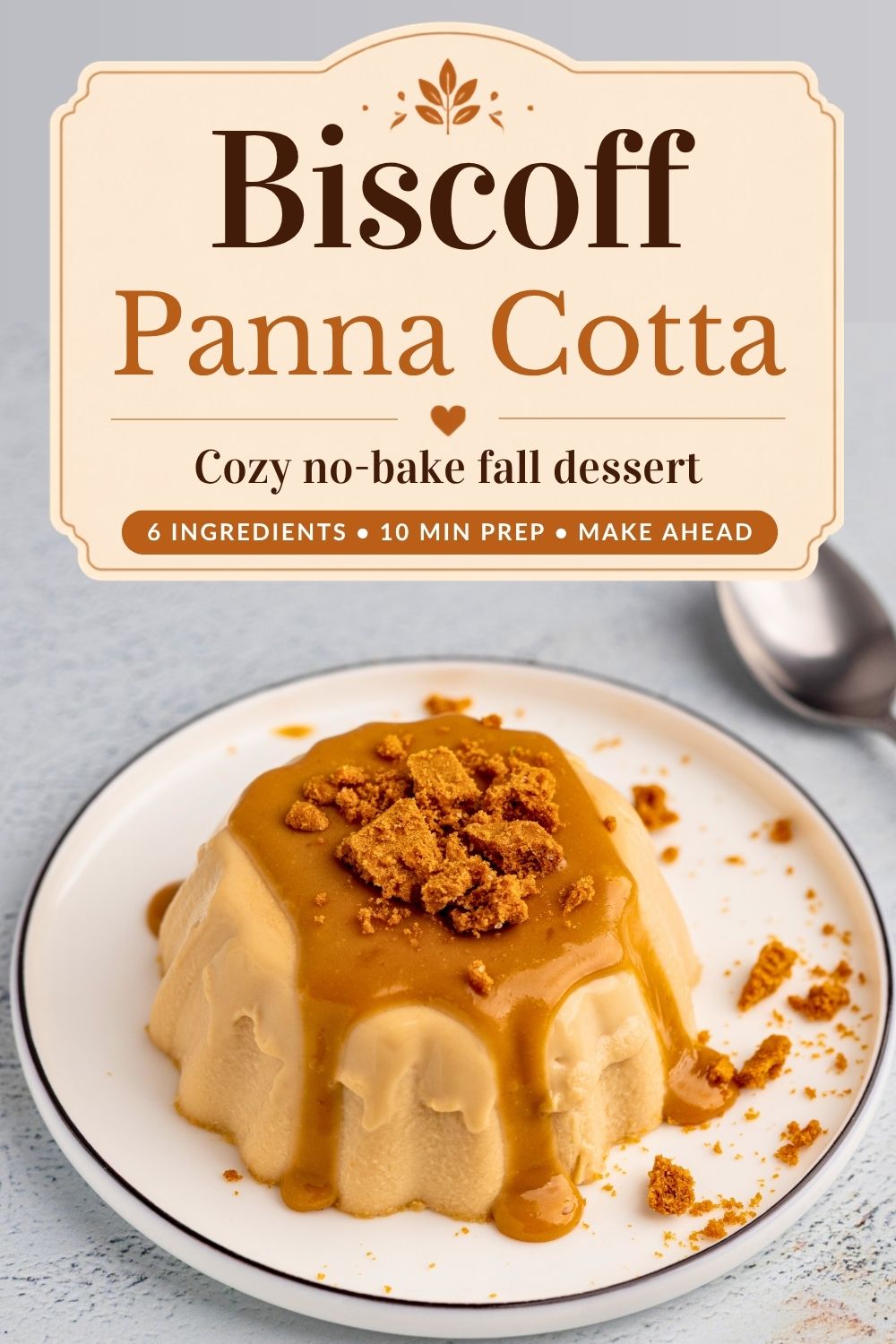 Biscoff panna cotta pin image