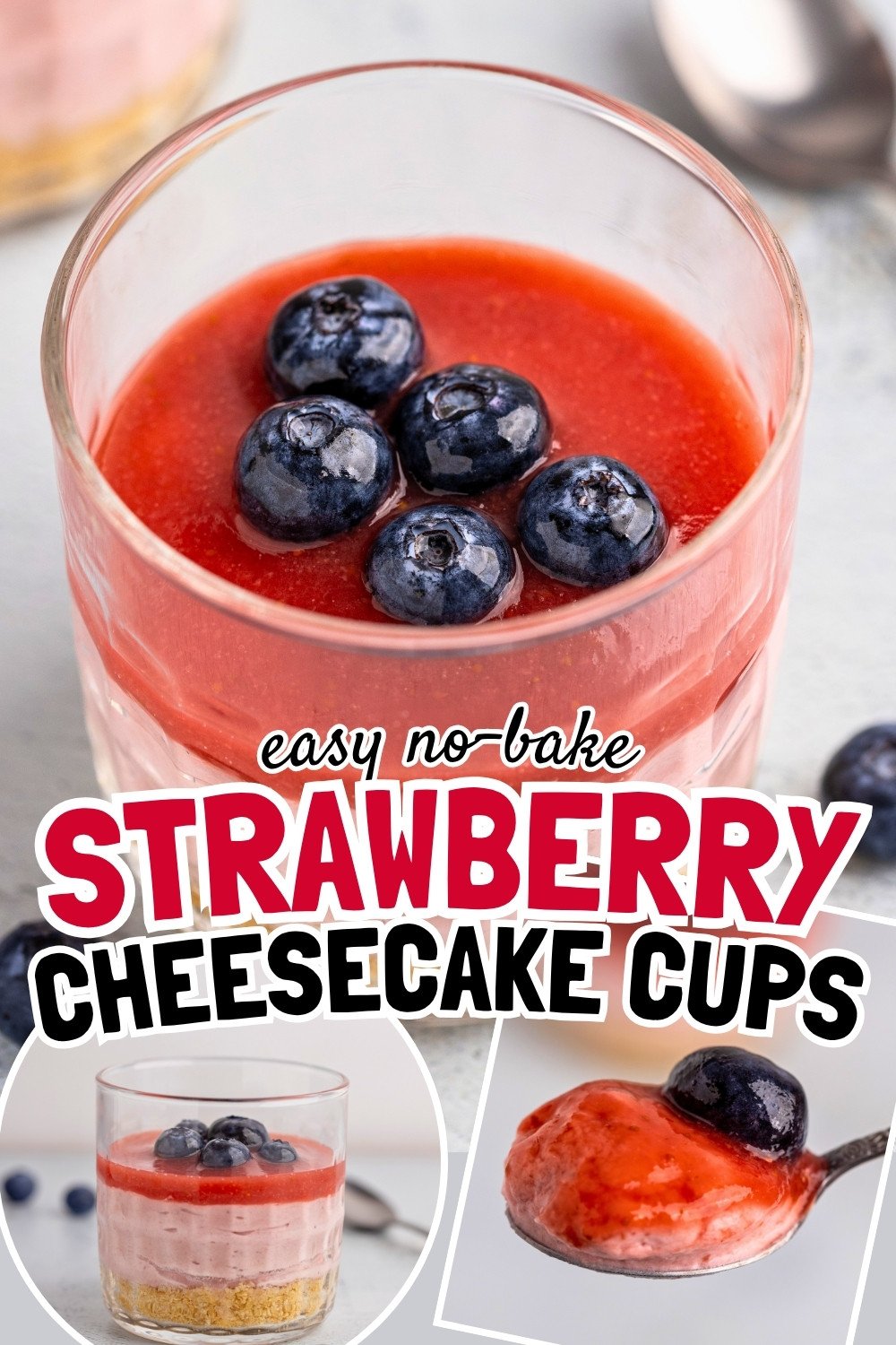 Strawberry cheesecake cups pin hero
