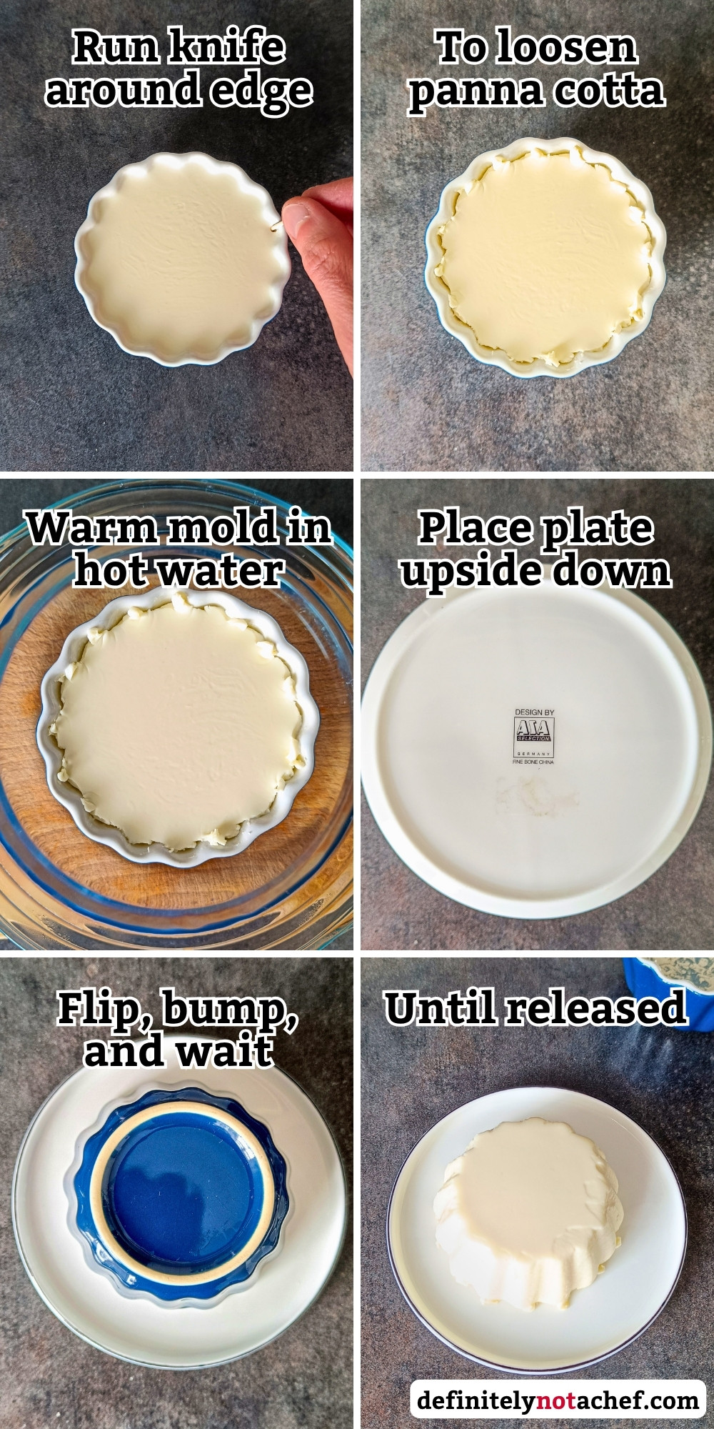 Unmolding panna cotta