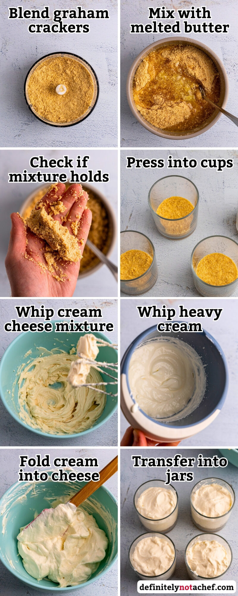 Vanilla cheesecake cups steps