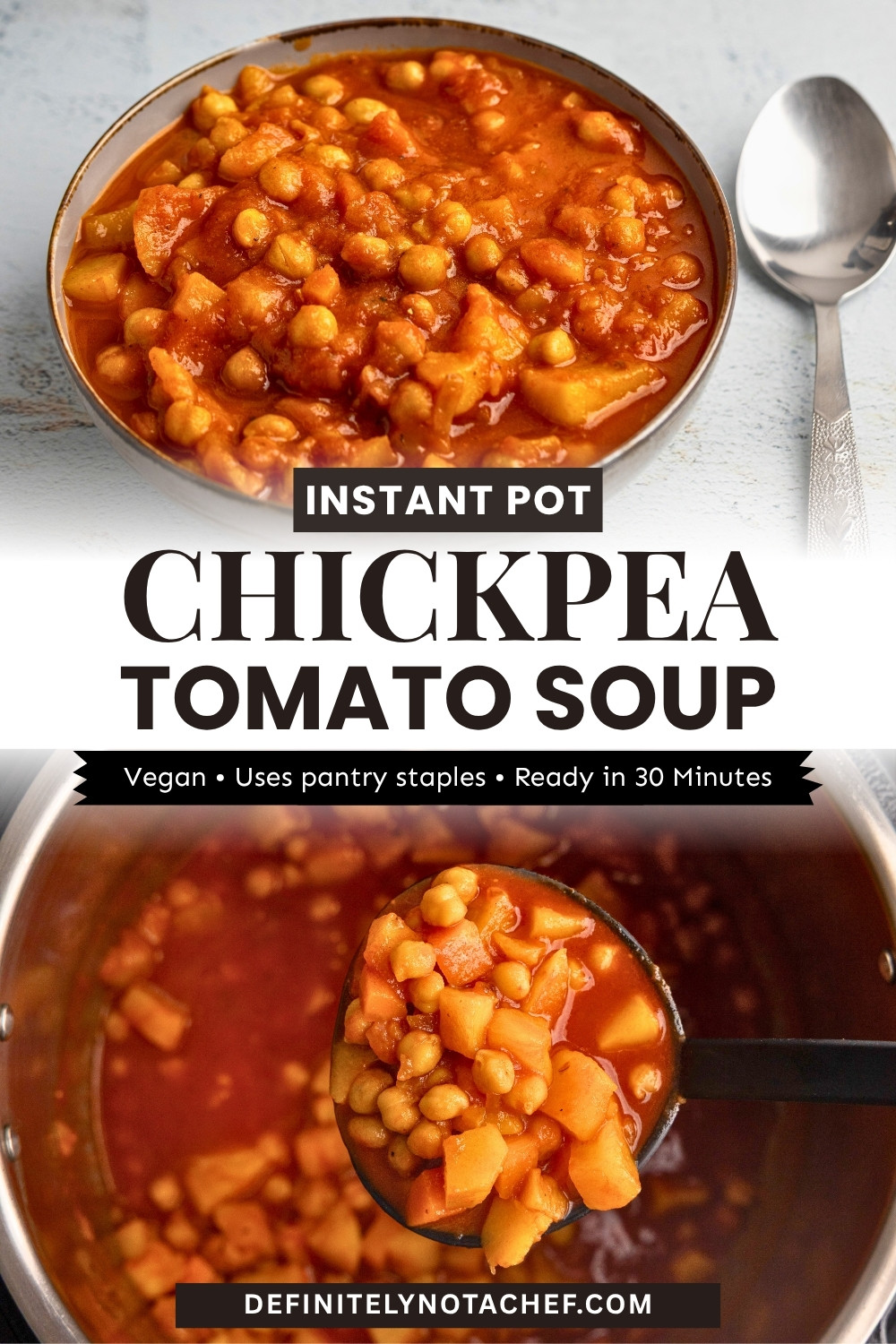Easy Instant Pot Chickpea Tomato Soup Recipe Pin