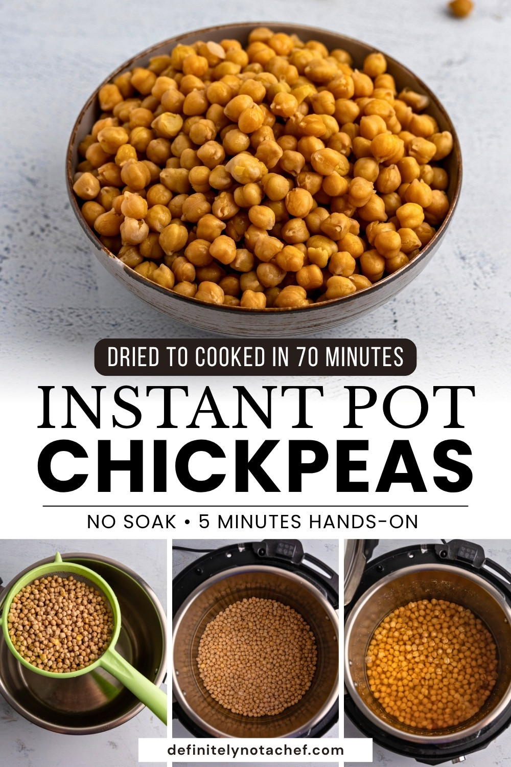 Instant pot chickpeas pin image