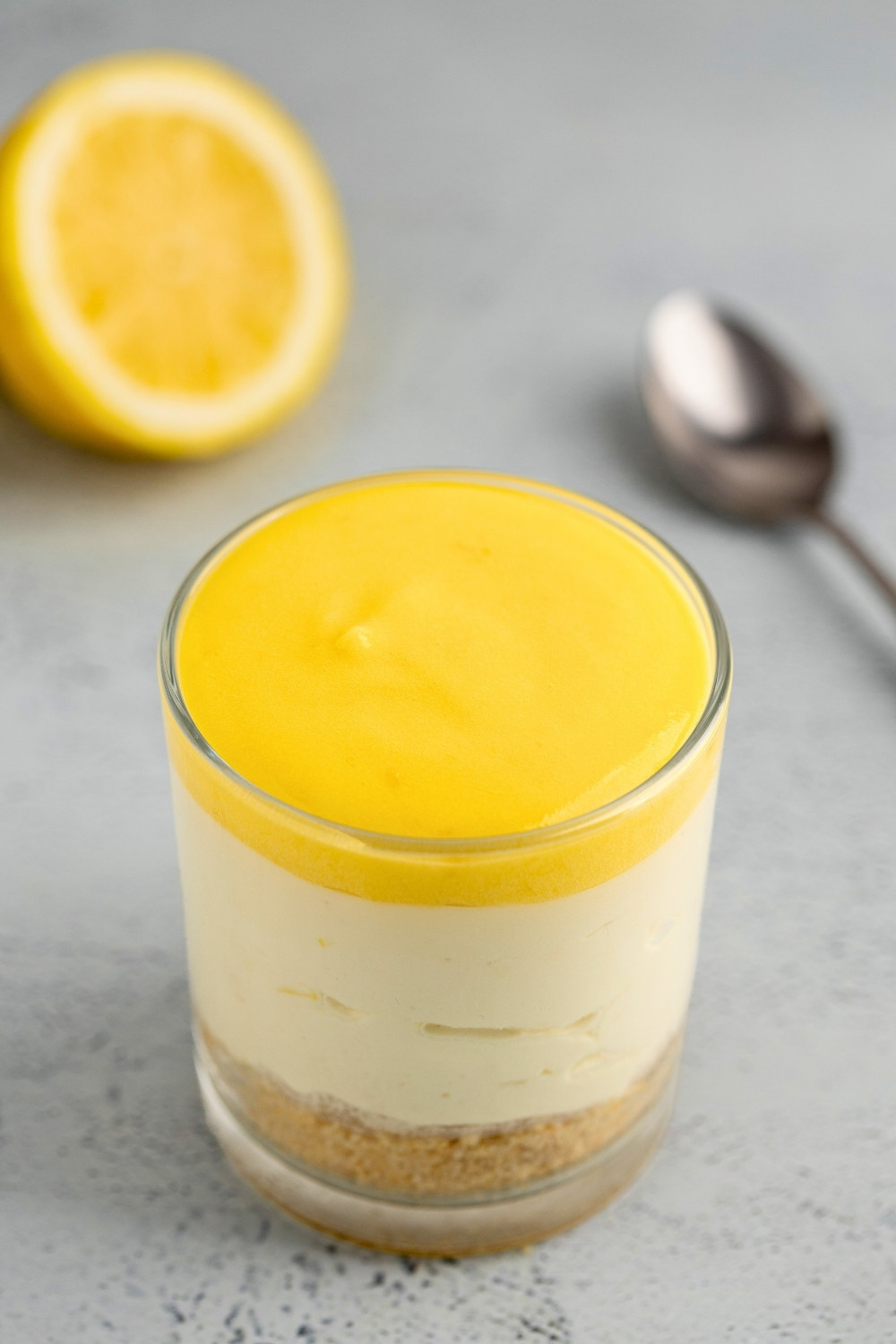 Lemon cheesecake cup in jar