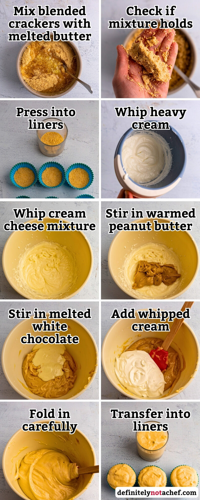 Mini pb jelly cheesecakes steps