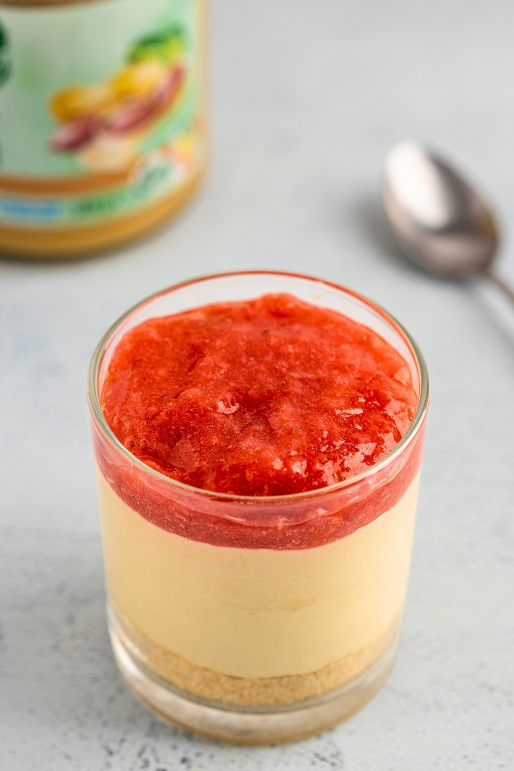 No bake peanut butter and jelly cheesecake cup