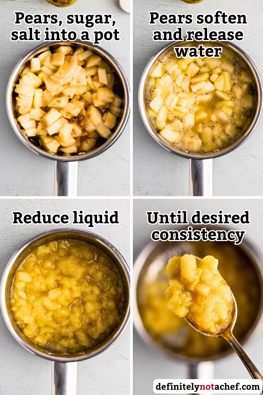 Pear compote steps