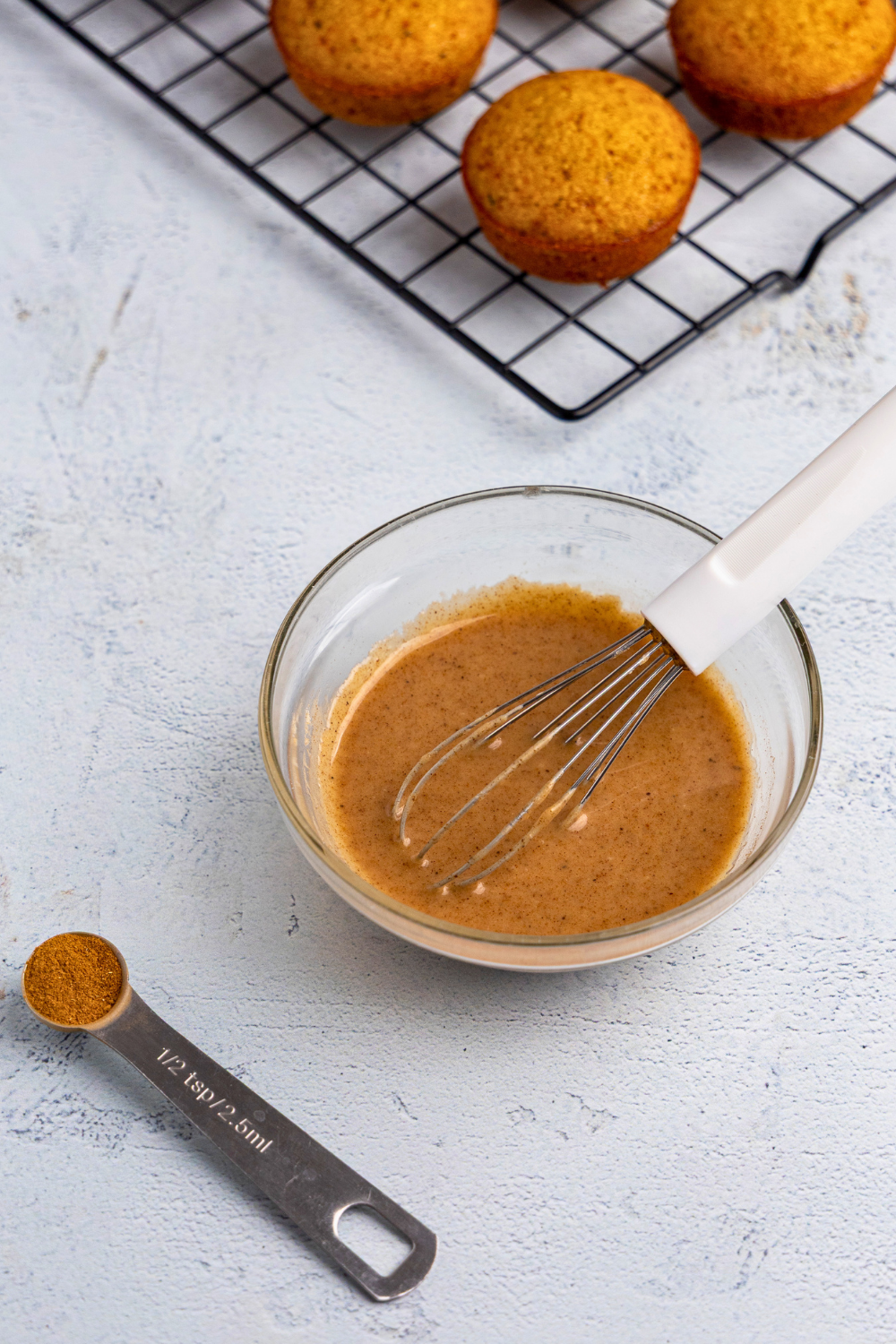 Pumpkin spice glaze after whisking